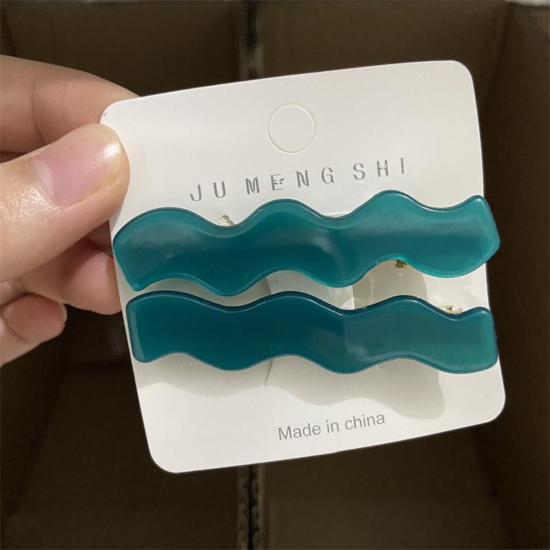 2pcs/set Acetate Hair Clips Pastel Color Wave Geometric Barrettes Women Hair Accessories Side Pins Hairpin