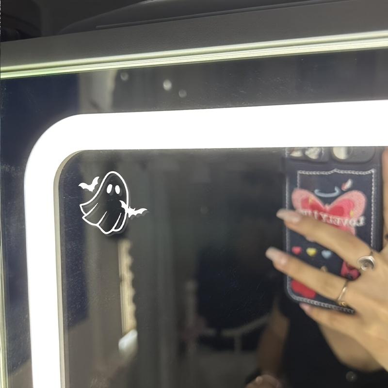 Festive Halloween Car Mirror Decal - Cute Ghost And Bat Sticker - Vinyl