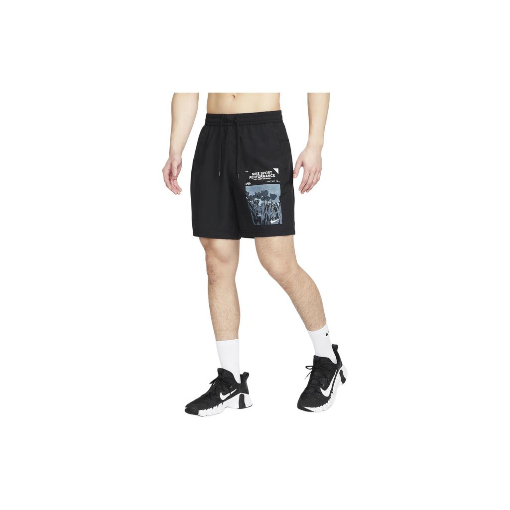 Nike Printed Pattern Lace-Up Casual Shorts Men Shorts Black FN3284-010