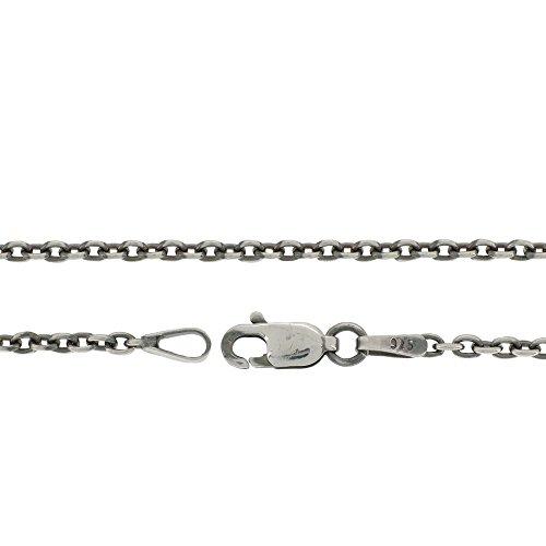 [Shinjuku Gin no Kura] Smoked Azuki Chain, Length 40-60cm (50cm), Width 2.1mm, Thin, Sterling Silver 925 Necklace, Men's, SV, Chain Only