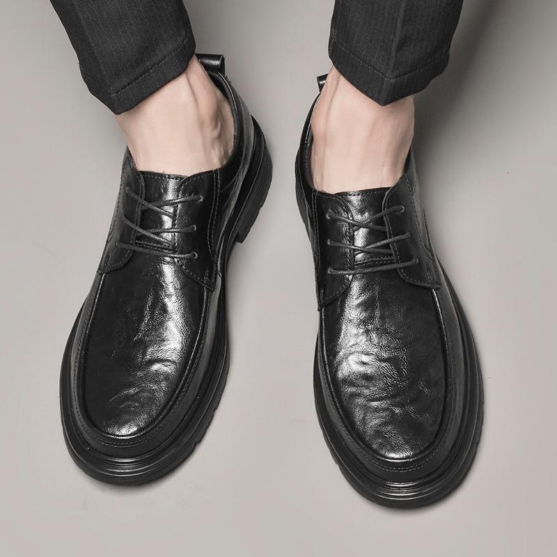 Fashion Outdoor Male Walking Flats Men Leather Casual Oxfords Shoes All-match Classic Men Shoes Wedding Handmade Men's Dress Footwear