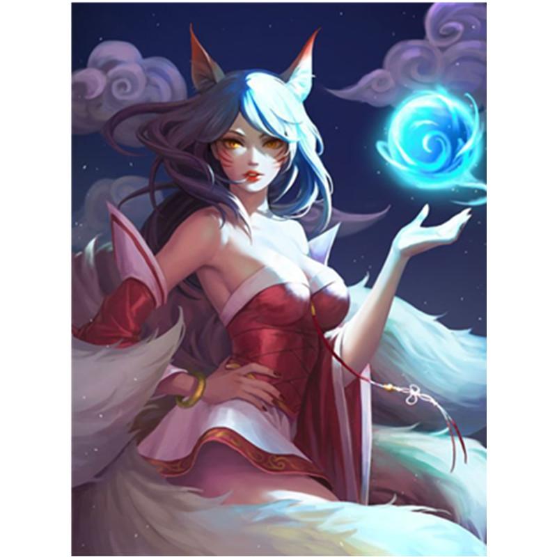 5D DIY Diamond Painting Fox Fairy Girl Diamond Embroidery Cross Stitch Kit Full Rhinestone Mosaic Home Decor