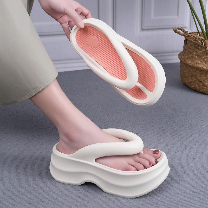 Fashion 2025 New Arrival Platform Flip Flops Women Summer Slippers Female High Heel Shoes Mix-colors Soft Sole Girls Beach Street Slides
