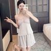 Ice Silk Pajamas Women's 1011 Summer Girl Pure Desire Wind Suspender Shorts Thin Sweet High-end Loungewear Set