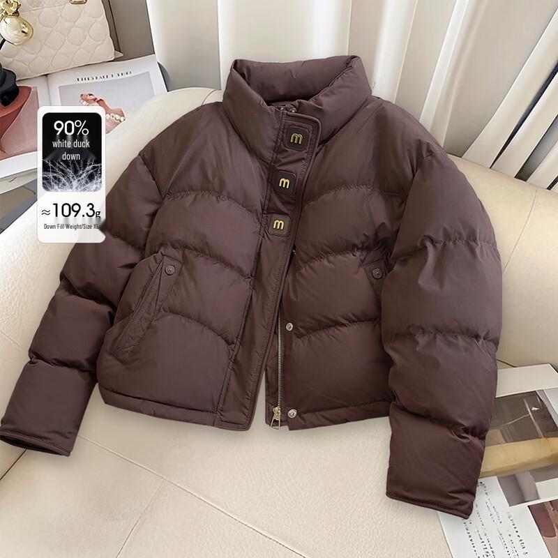 

Sibaishe Women s 90% Down Stand-Up Collar Short Jacket L