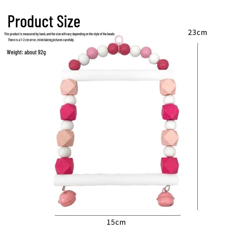 Macaron Rainbow Bird Climbing Pole & Stand Toy for Parrots and Budgies