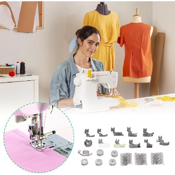 Presser Foot Sewing Machine Feet Kit, Professional Domestic Set Stainless Material Steel Suitable for Most Sewing Machines Multiple In One Set