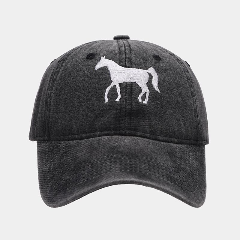 New Horse Embroidered Baseball Cap Women's Tide Casual Versatile Cap Men's Outdoor Sports Sun Hat