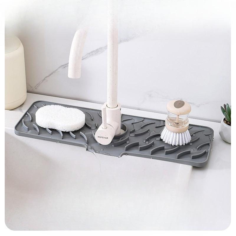 Water-draining Pad, Wavy Suction Cup, Silicone Faucet, Kitchen Sink, Storage Pad, Washbasin Leak-proof