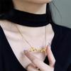 New Chinese High-end Golden Fringed Necklace Female Retro Coin Gourd Exquisite Collarbone Chain Light Luxury Niche Neck Chain