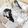 XXL Pixel Anime Girl Mouse Pad Black White Mousepad Large Gaming Keyboard Pad Office Pc Accessories Desk Mat PC Cabinet Mats Rug