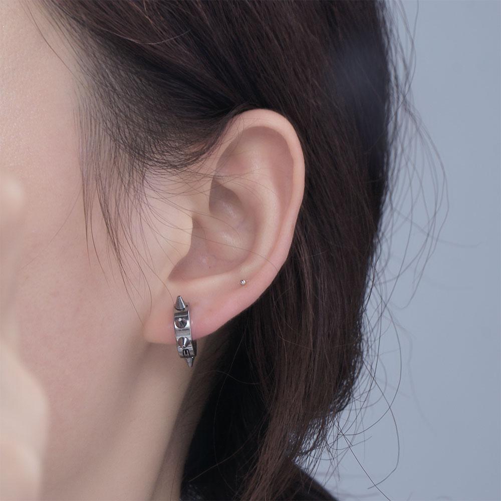 Jewelry Round Hoop Earrings Stud Earrings Clip Earrings Women Men Earrings Punk Rivets Ear Clip