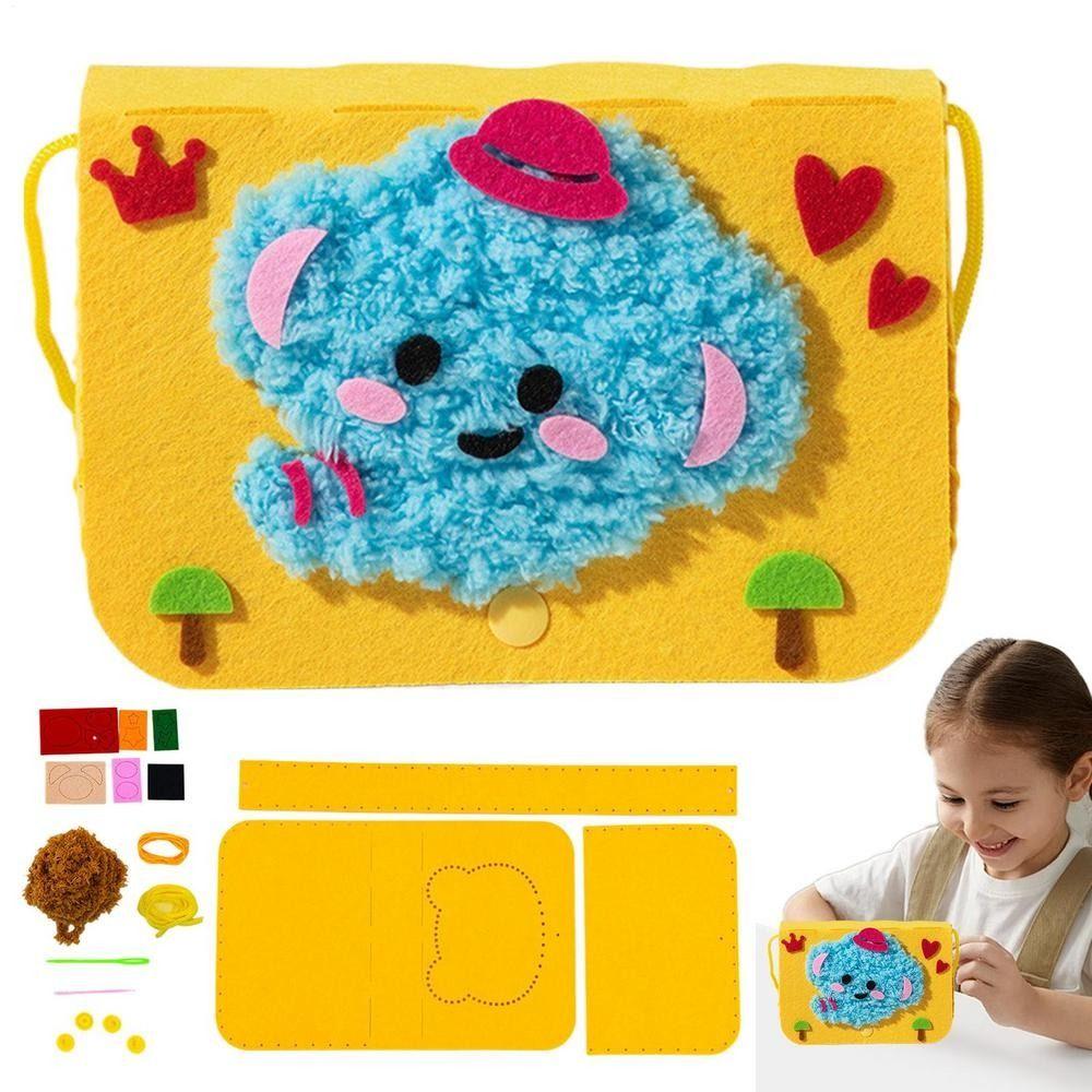 Sewing Needle and Thread Painting DIY Embroidery Set Hand Puppet Making DIY Crafts Embroidery Painting Material Bag