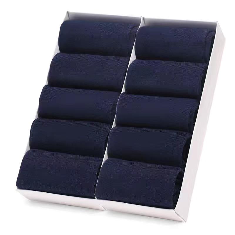 10Pairs/Men's Business Cotton Socks Solid Color Dress Office Men's Socks Spring Autumn Antibacterial Non-slip Comfort Socks Men