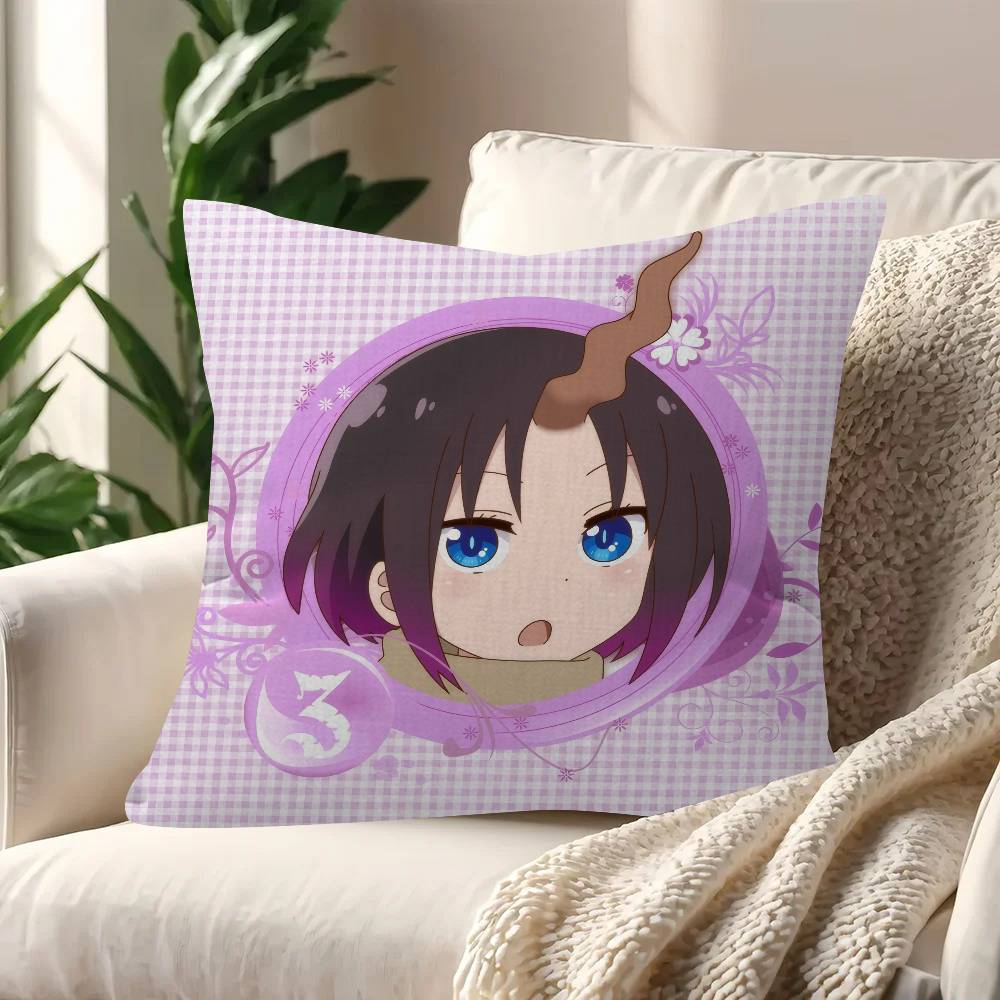 Anime Miss Kobayashi's Dragon Maid  Cushion Cover Inches Farmhouse Decor Home Throw Pillow Covers for Couch Decorations