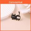 Adorable Cute Black Cat Animal Badge Brooch Creative Cartoon Design With Glossy Finish
