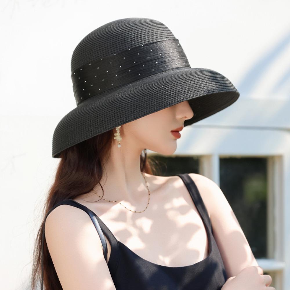 Dome Weave Hat Boho Women's Sun Hats Sweet UV Protection Cap Holiday