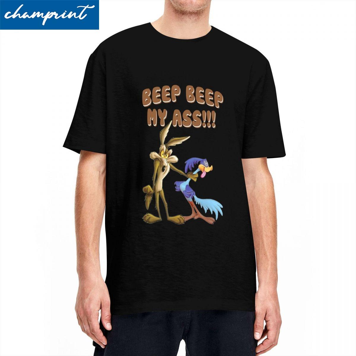 

Retro Movie Vintage Roadrunner Coyot T-Shirt Men Women Vintage Cotton Tee Shirt Short Sleeve T Shirts Plus Size Clothing - Me... S разноцветный