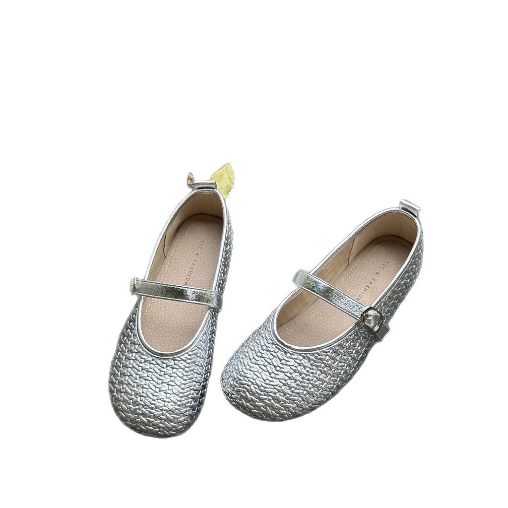 Round head shallow mouth flat bottom mesh single shoes 2025 summer new one word with breathable hollow Mary Jane shoes