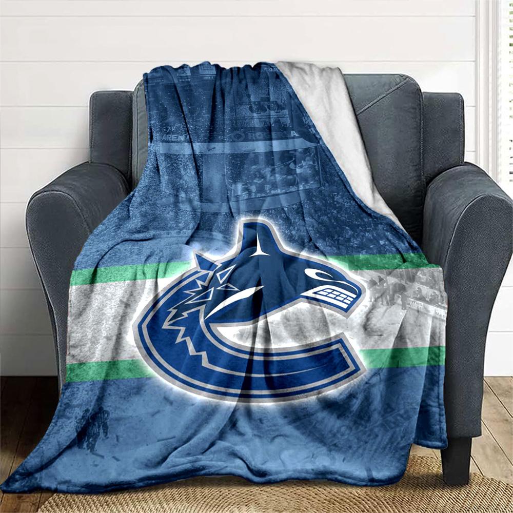 VANCOUVER CANUCKS Print Flannel Blanket High Quality Warm Comfortable Cover for All Seasons Perfect for Gifts Home Decor