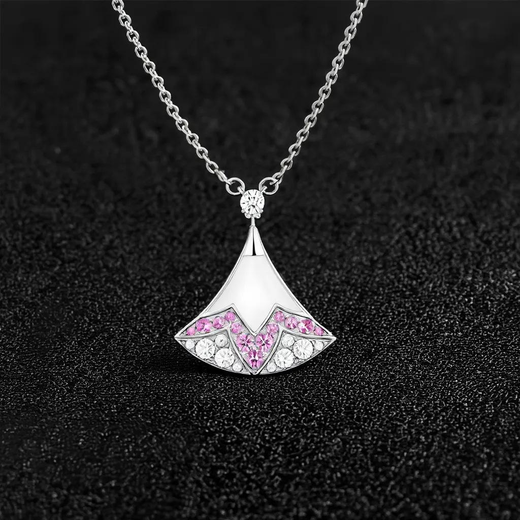 S925 Silver White Shell Fan Necklace - Women s Clavicle Chain 925 Silver