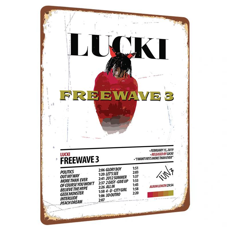 

LUCKI Freewave Album Cover Metal Wall Art Music Decor for Bedroom Living Room Home Decoration 20x30cm（7.8x11.8inch）