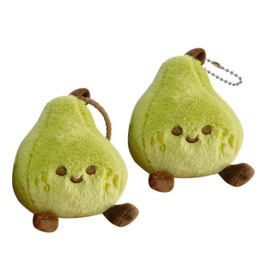 Wish Come True Pear Plush Keychain Cute Soft Stuffed Fruit Pendant for Bags Backpacks Adorable Lucky Phone Charm Gift for Girls