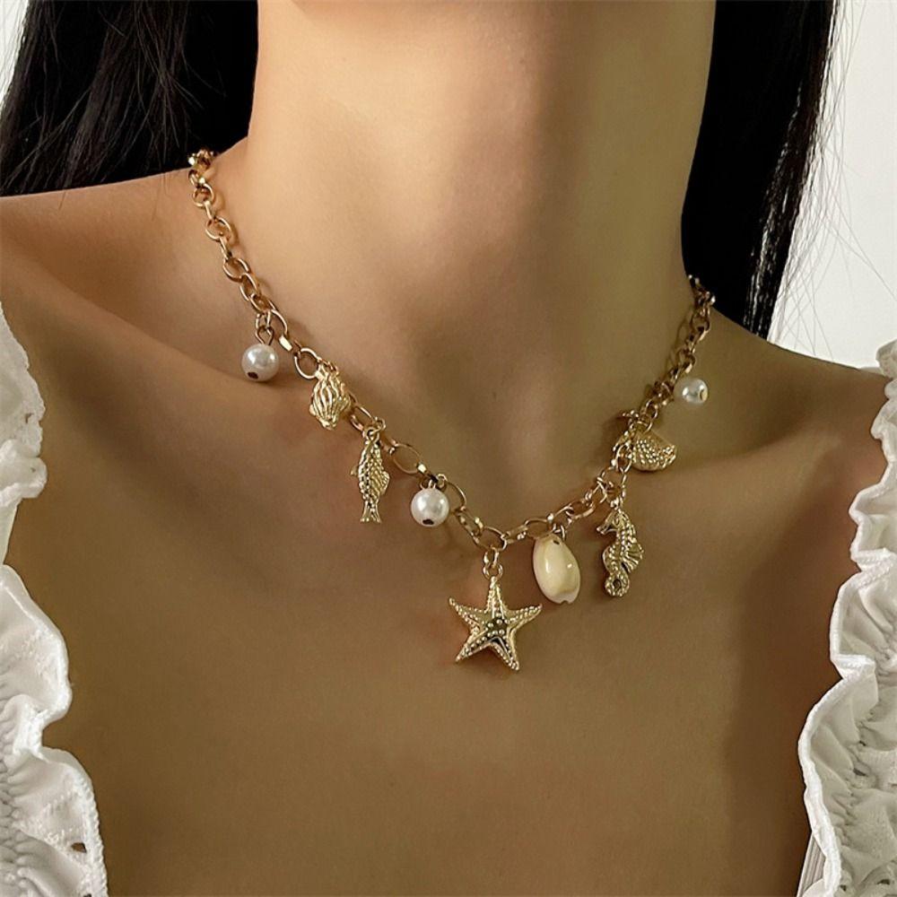 Ethnic Style Conch Shell  Necklace Necklace Set Starfish Pendant Necklace  Male
