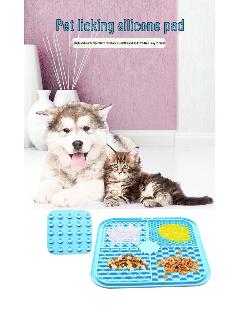 Silicone Pet Lick Pad & Slow Feeder Placemat with Suction Cups
