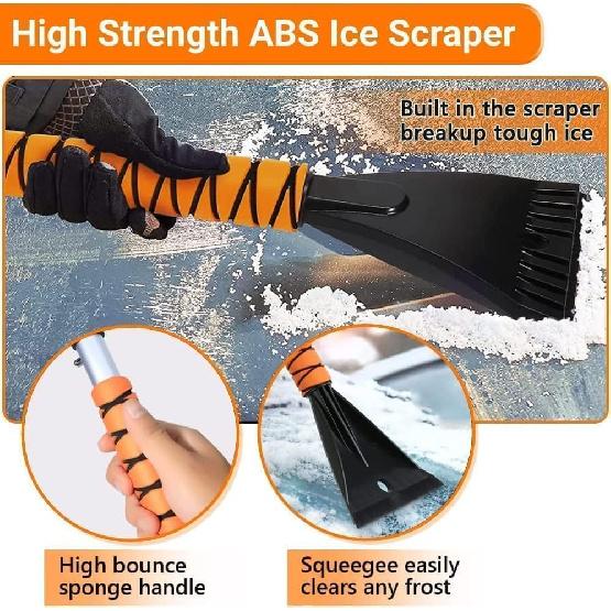 Snow Brush & Ice Scraper, 27 Inch, Ice Scrapers for Car Windshield, Detachable Snow Removal Tool with Ergonomic Foam Grip for Cars, Trucks, Suvs