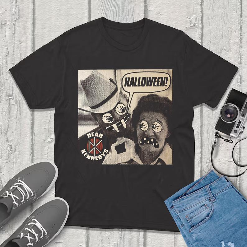 Classic Halloween By Dead Kennedys in Short Sleeve Black Full Size SA485 XL