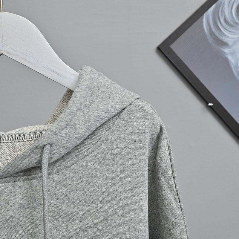 Women's Plus Size Hooded Sweatshirt Korean Style Loose Plaid Patchwork Tops Oversized Casual Autumn Hoodies