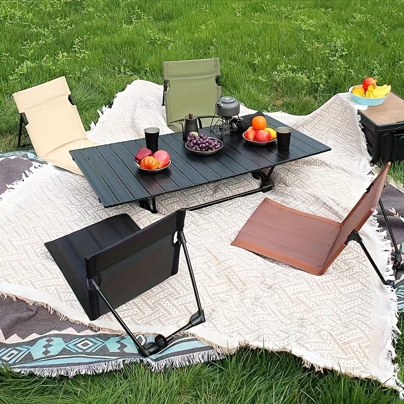 1pc Ultra Portable Folding Chair for Outdoor Use, Oxford Fabric and Aluminum Frame, Suitable for Summer Camping, Park Picnic, Yard, Seaside Scenarios