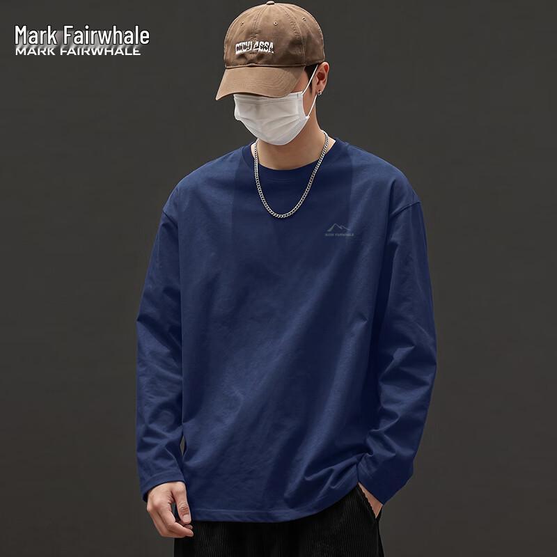 Mark Fairwhale Men's 100% Cotton Long Sleeve Crew Neck T-Shirt