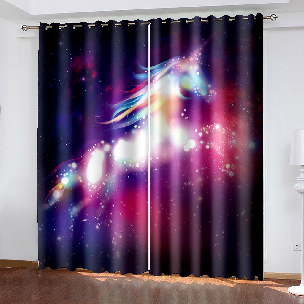 Blackout Curtains for Living Room Bedroom Kitchen Fantastic Unicorn Window Curtains Darkening Drapes Cortinas Para La Sala