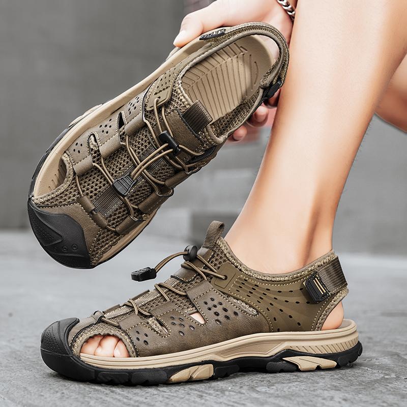 Fashion Summer Fashion Hollow Sandals Breathable Men's Shoes Outdoor Beach Sandals Breathable Men Casual Shoes Comfort Male Sneakers