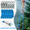 Rope Tensioner Tool 2/6/8/10/12/16/20Pcs with Roller Cord Heavy Duty Metal Outdoor Camping Tightener Backpacking Hiking Boating Guyline Adjuster Brass