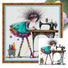 Full Embroidery Eco-cotton Thread 11CT Printed Line Girl Cat Cross Stitch Kit Artwork 40x40cm/ 45x45cm Home Docor for Friend