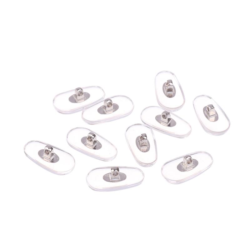 10Pairs Gold Silver Transparent Silicone Screw On Nose Pads Metal Core Brace For Glasses Support Eyewear Accessories