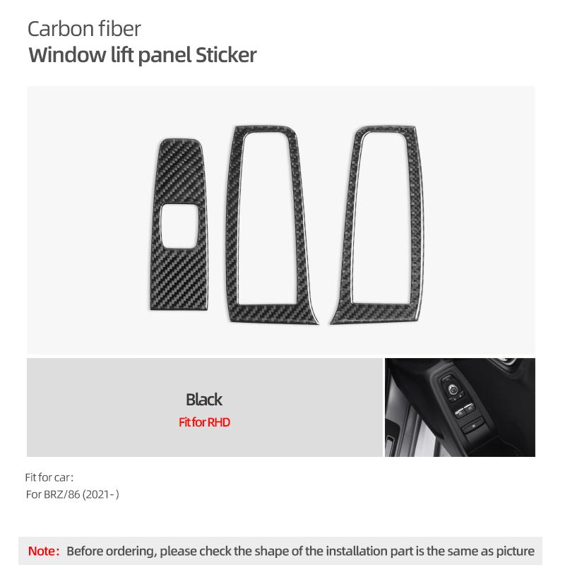 For Subaru BRZ/Toyota GR86 2025- Carbon Fiber Window Lifter Button Panel Trim Sticker Decoration Car Interior Tuning Accessories