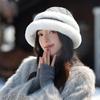 Winter Hat Women Cold Warm Furry Versatile Face Small Bucket Hat Casual Cotton Hat Big Head Circumference Ear Hat