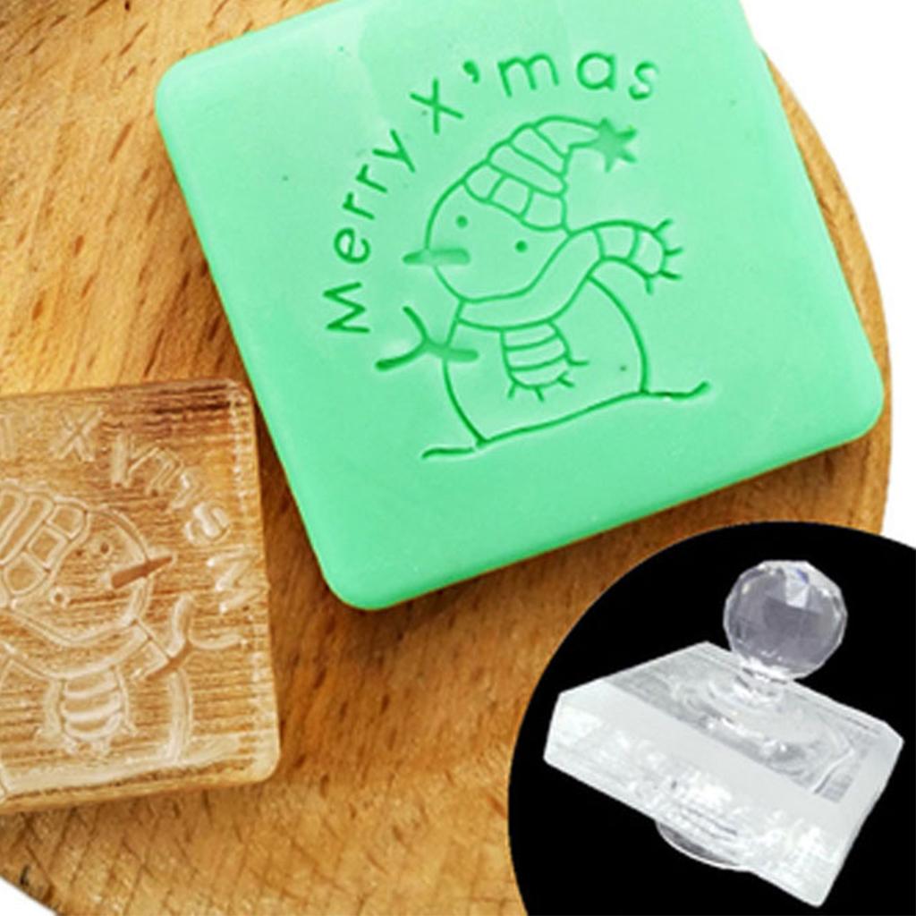 Soap Making Acrylic Stamps Christmas Series Transparent Handmade Soap Seal Stamp