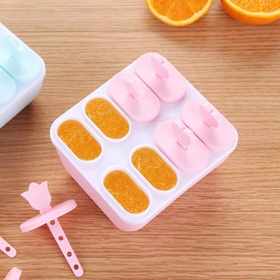 Home 6/8 Cavity Round Rectangle Freezing Pop Mold Summer DIY Ice Cream Maker Box