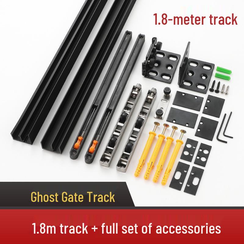 Invisible Track Two-Way Buffer Wheel Sliding Door Hardware for Glass/Wood Doors