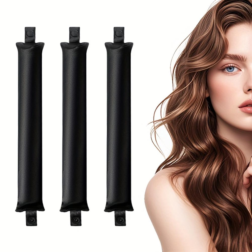 

Повязка для завивки волос без нагрева для ночных локонов, атласные бигуди для волос без нагрева, мягкие гибкие стержни для сна, аксессуары для ленивой укладки волос чёрный