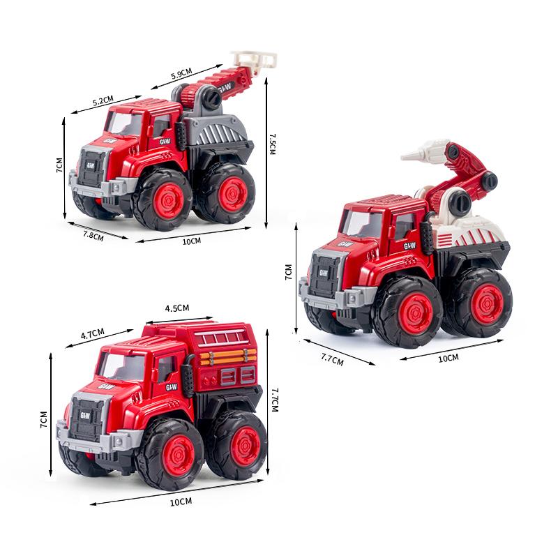 Feuerwehrfahrzeug Set Baustadt Rettung Feuerleiterwagen Tankwagen Wasserwerfer Fahrzeug Legierung+Kunststoff Spielzeug Für Kinder