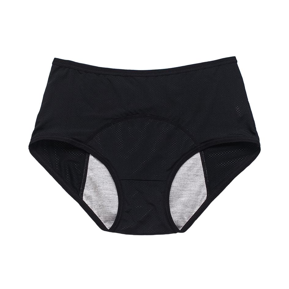 Black Xl Leak-Proof Menstrual Panty High Waist Women'S Panties