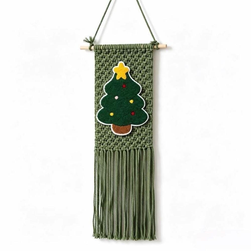 25x60cm Christmas Tapestry Tassel Fringe Holiday Wall Decoration Woven Wall Decor