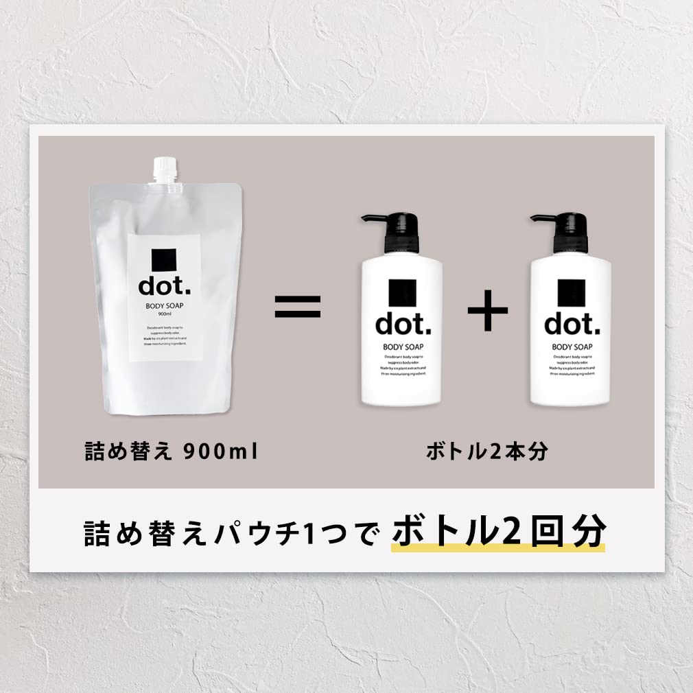dot Supply Body Soap Deodorant for Men and Large Capacity Liquid Body Moisturizing 900ml 2-Month Refill, Women, Wash, Quasi-drug, (Refill)