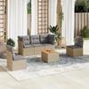 VidaXL Garden Lounge Set with Cushions 6 Pcs Beige Braided Resin 3223546
